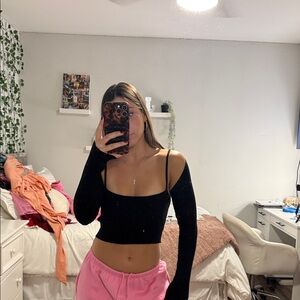 White Fox Boutique Black Crop Top